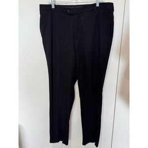 Men's Unbranded flat front stretch waist Dress Pants Size 38x32 Black